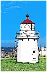 Newburyport Harbor Front Range Light Tower -Digital Painting